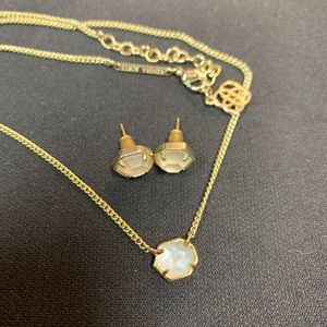 Mother of Pearl Kendra Scott necklace earring set